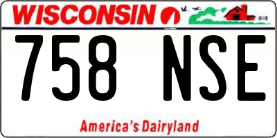 WI license plate 758NSE