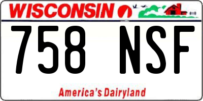 WI license plate 758NSF