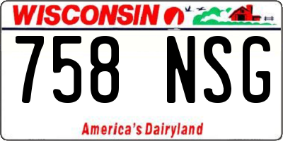 WI license plate 758NSG