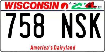 WI license plate 758NSK