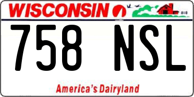 WI license plate 758NSL