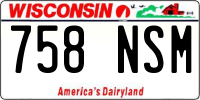 WI license plate 758NSM