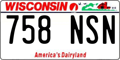 WI license plate 758NSN
