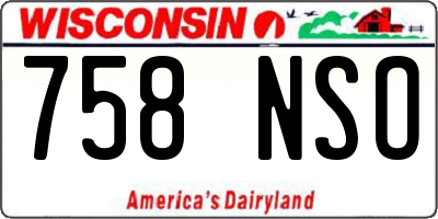 WI license plate 758NSO