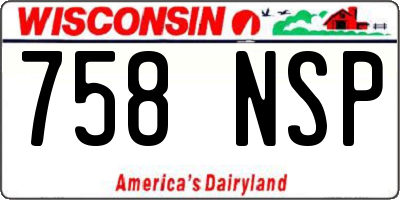 WI license plate 758NSP