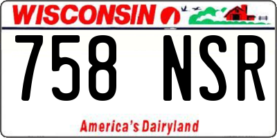 WI license plate 758NSR
