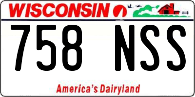 WI license plate 758NSS