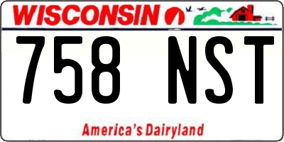 WI license plate 758NST