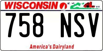 WI license plate 758NSV