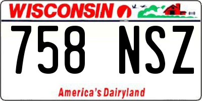 WI license plate 758NSZ