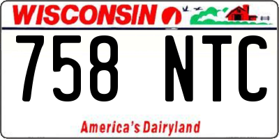 WI license plate 758NTC