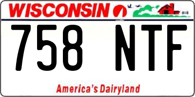 WI license plate 758NTF