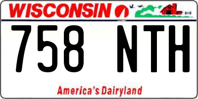 WI license plate 758NTH