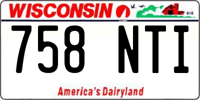 WI license plate 758NTI