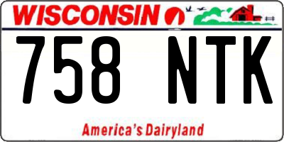 WI license plate 758NTK