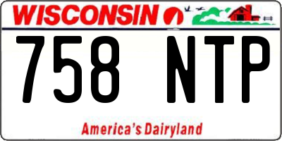 WI license plate 758NTP