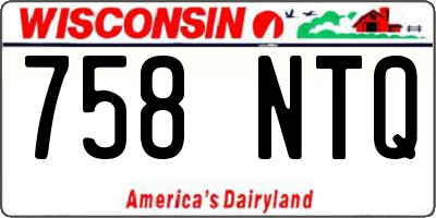 WI license plate 758NTQ