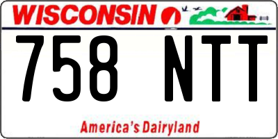 WI license plate 758NTT