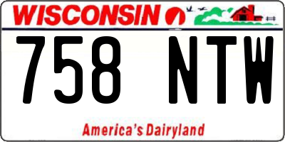 WI license plate 758NTW