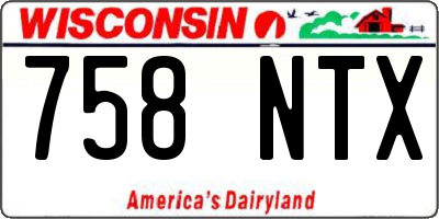 WI license plate 758NTX