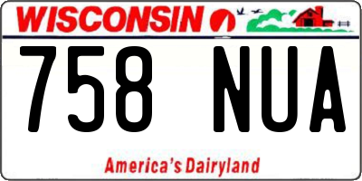 WI license plate 758NUA