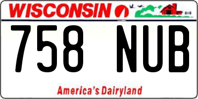 WI license plate 758NUB