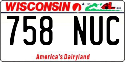 WI license plate 758NUC