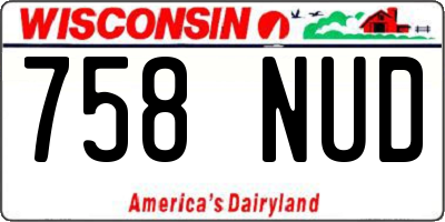 WI license plate 758NUD