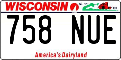 WI license plate 758NUE