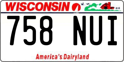 WI license plate 758NUI
