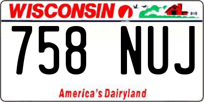 WI license plate 758NUJ