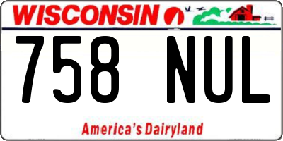 WI license plate 758NUL