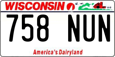 WI license plate 758NUN