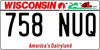 WI license plate 758NUQ