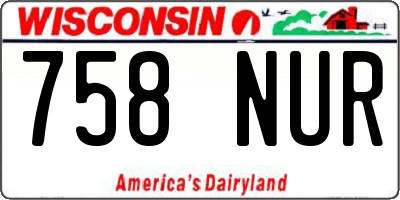 WI license plate 758NUR