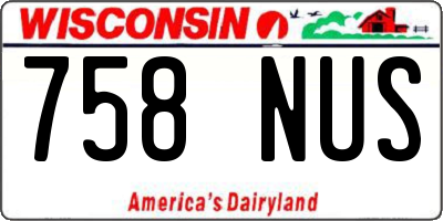 WI license plate 758NUS