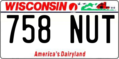WI license plate 758NUT