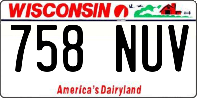 WI license plate 758NUV