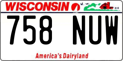 WI license plate 758NUW