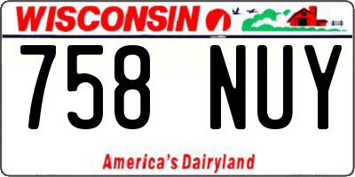WI license plate 758NUY