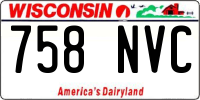 WI license plate 758NVC