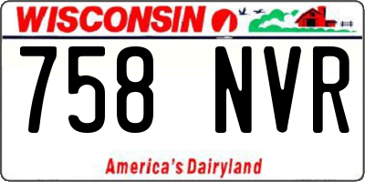WI license plate 758NVR