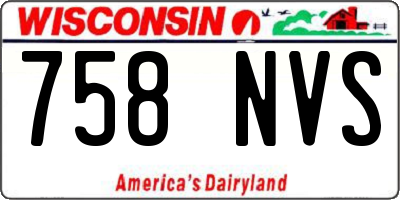 WI license plate 758NVS