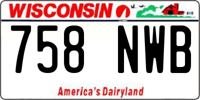 WI license plate 758NWB