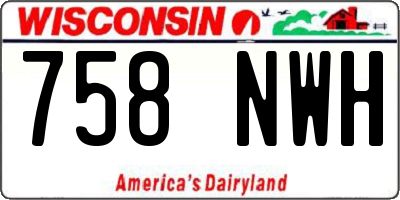 WI license plate 758NWH