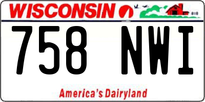WI license plate 758NWI