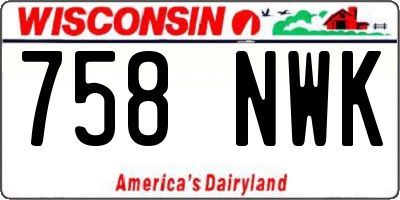 WI license plate 758NWK