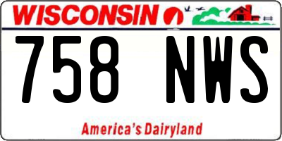 WI license plate 758NWS