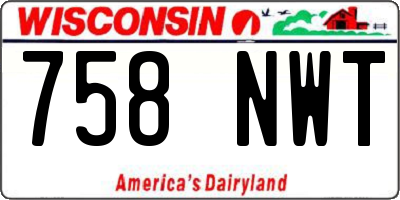 WI license plate 758NWT