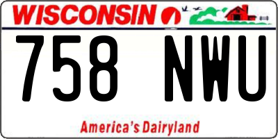 WI license plate 758NWU